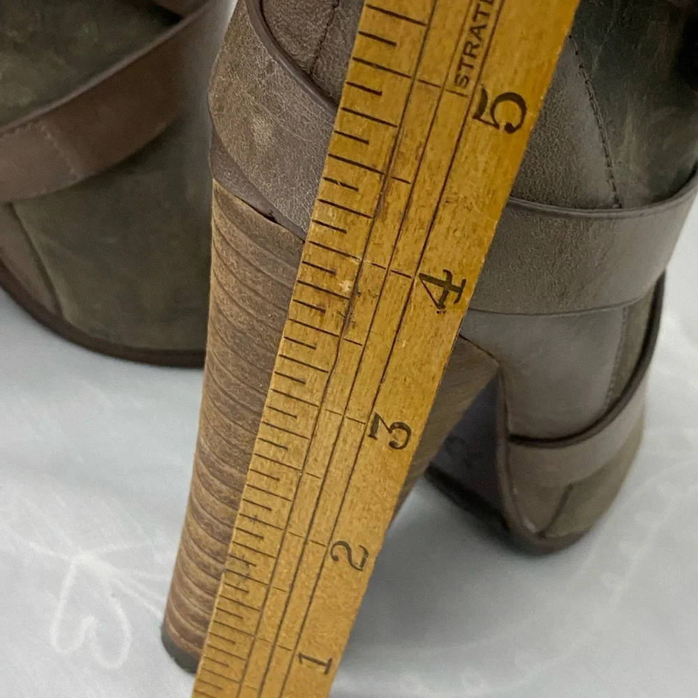 Sigerson Morrison Belle  Brown Suede Leather Block Heel Ankle Boots Womens 6 - Picture 7 of 11